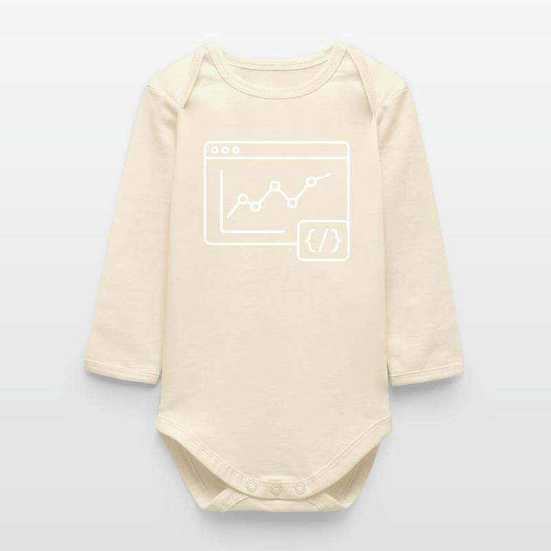 Web Analysis Chart Coding Browser Vector Baby Organic Long-Sleeved Bodysuit