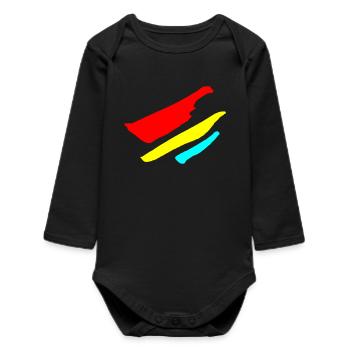 Bandes - Motif de drapeau VECTOR - Body bébé manches longues biologique - noir - Devant