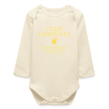 Club Limonata - Amalfi Coast Leisure Dept. - Baby Organic Long-Sleeved Bodysuit - soft Ecru - Front