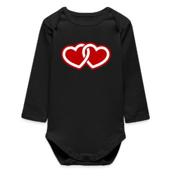 Herzen Liebe Symbol - Baby Organic Langarmbody - Schwarz - Vorne