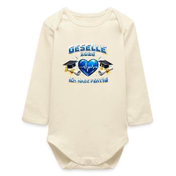 Journeyman 2026 Journeyman's exam passed Gift - Baby Organic Long-Sleeved Bodysuit - soft Ecru - Front