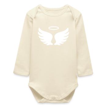 Symbole de l’Ange des Ailes - Body bébé manches longues biologique - écru doux - Devant