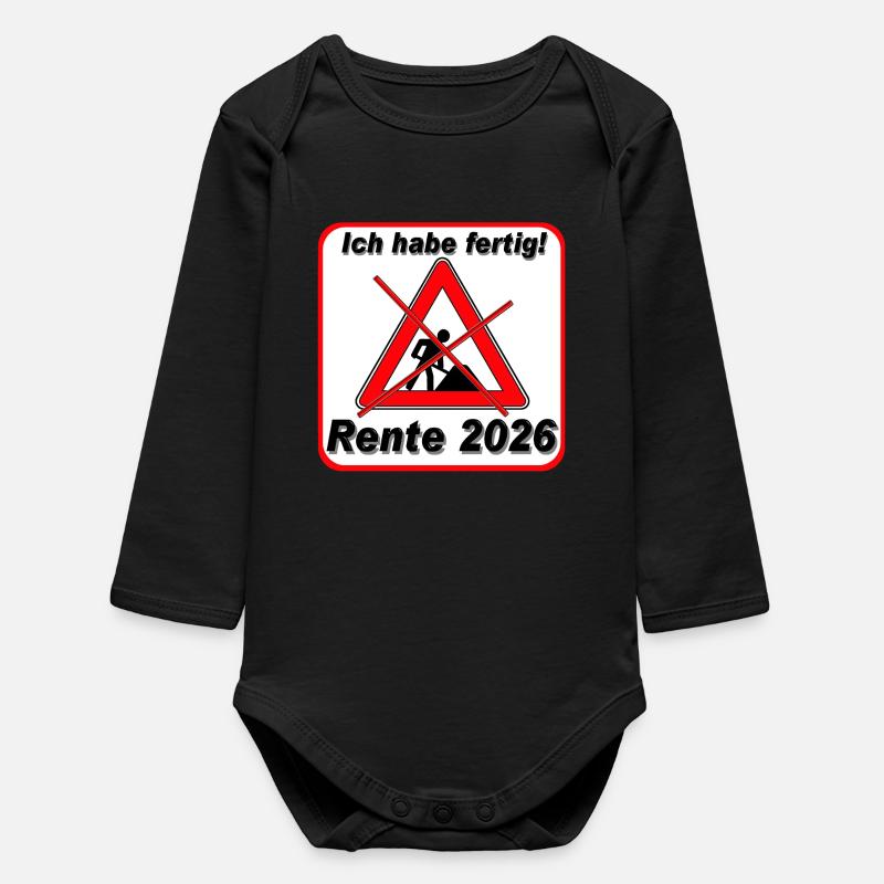 I've finished, pension 2026 - Baby Organic Long-Sleeved Bodysuit - black
