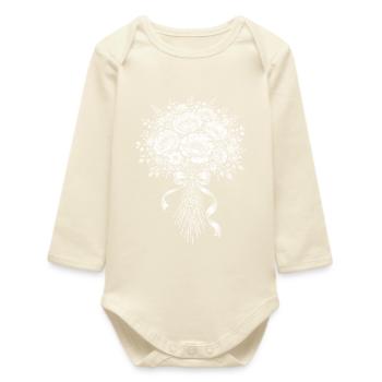 Bridal bouquet - Baby Organic Long-Sleeved Bodysuit - soft Ecru - Front