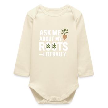 Certified Clinical Botanical Root Expert Apparel  - Baby Organic Long-Sleeved Bodysuit - soft Ecru - Front