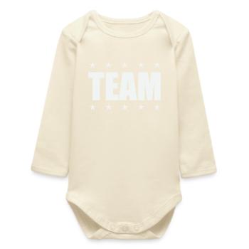 Team with stars - Baby Organic Long-Sleeved Bodysuit - soft Ecru - Front
