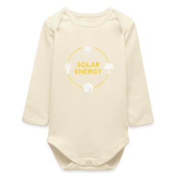 Solar Energy Circle Logo - Baby Organic Long-Sleeved Bodysuit - soft Ecru - Front