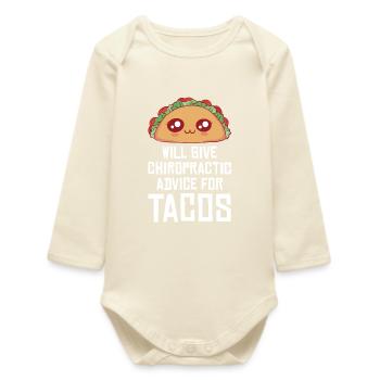Taco Humor Chiropratique Design - Body bébé manches longues biologique - écru doux - Devant