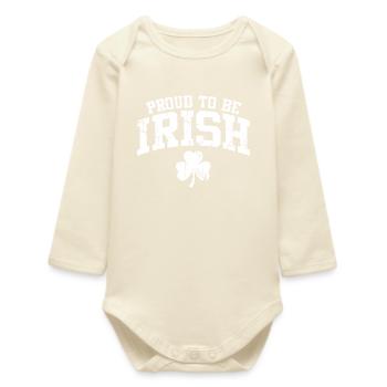 Proud to be Irish - Baby Organic Long-Sleeved Bodysuit - soft Ecru - Front
