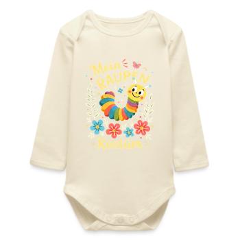 Raupe Kostüm Insekt süß niedlich bunt Karneval  - Baby Organic Langarmbody - Natur - Vorne