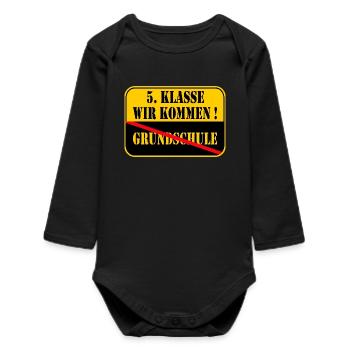 5th Grade - Baby Organic Long-Sleeved Bodysuit - black - Front