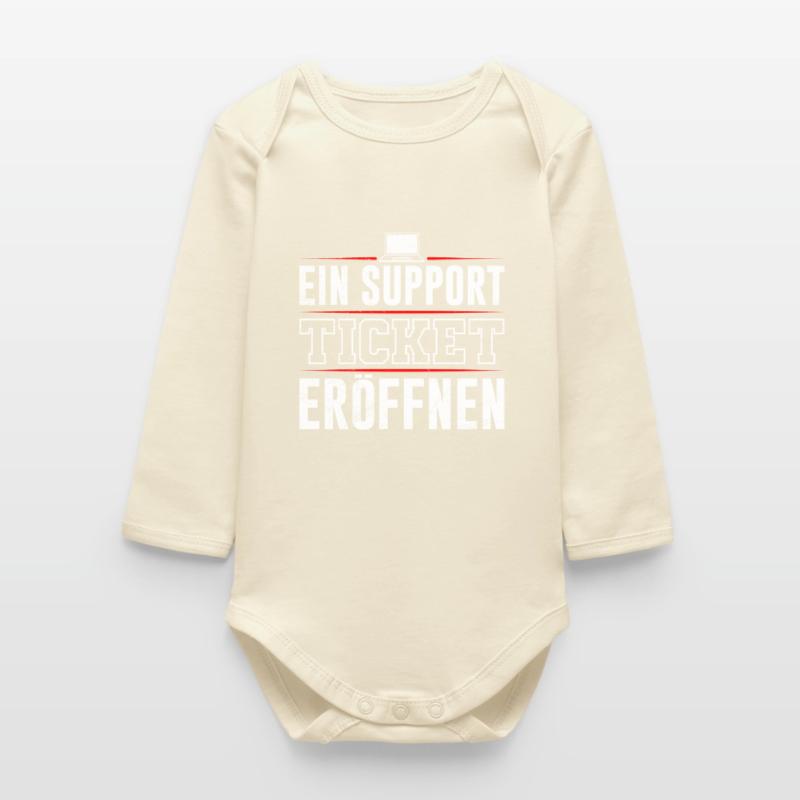 Coder OPEN A SUPPORT TICKET FUNNY Baby Organic Long-Sleeved Bodysuit
