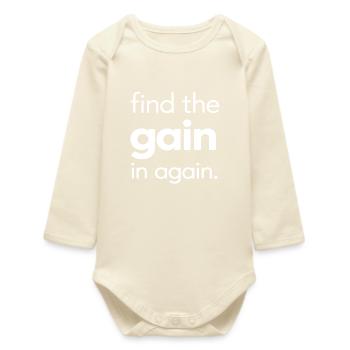 Trouver le gain à nouveau - Body bébé manches longues biologique - écru doux - Devant