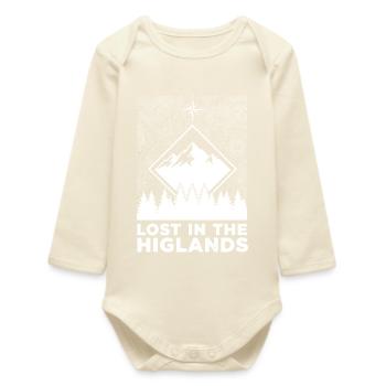 Lost In The Highlands - Baby Organic Long-Sleeved Bodysuit - soft Ecru - Front