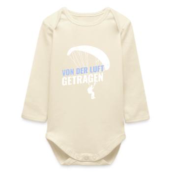Paragliding CARRIED BY THE AIR Fun - Baby Organic Long-Sleeved Bodysuit - soft Ecru - Front