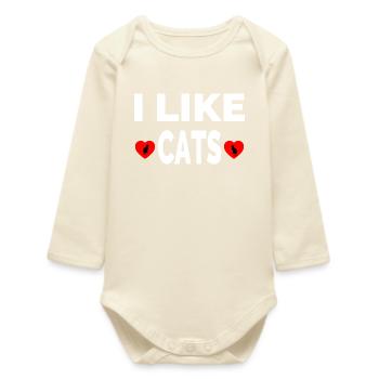 Katzen - Baby Organic Langarmbody - Natur - Vorne