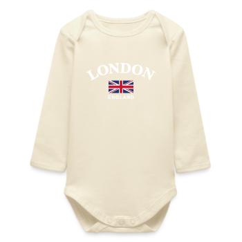 Londres, Angleterre - Body bébé manches longues biologique - écru doux - Devant