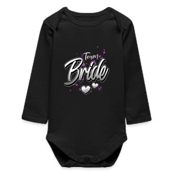 Enterrement de vie de garçon de l’équipe de la mariée - Body bébé manches longues biologique - noir - Devant