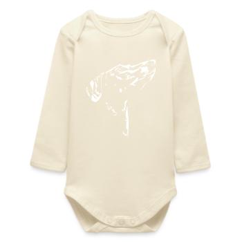 Azawakh Silhouette Greyhounds Greyhound Wilsigns - Baby Organic Long-Sleeved Bodysuit - soft Ecru - Front
