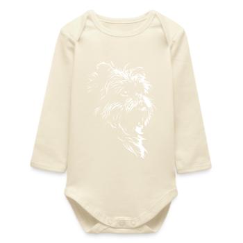 Affenpinscher Silhouette de chien Wilsigns - Body bébé manches longues biologique - écru doux - Devant
