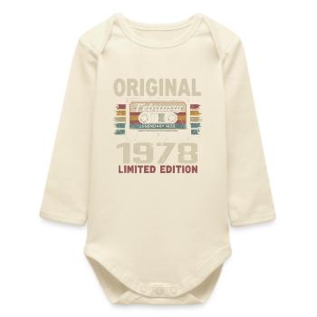 Februar 1978, Februar 1978 Geburtstagsgeschenk - Baby Organic Langarmbody - Natur - Vorne