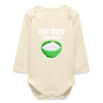 Rice International Cuisine Amateurs de riz - Body bébé manches longues biologique - écru doux - Devant