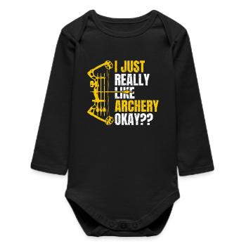 Archery - Baby Organic Long-Sleeved Bodysuit - black - Front