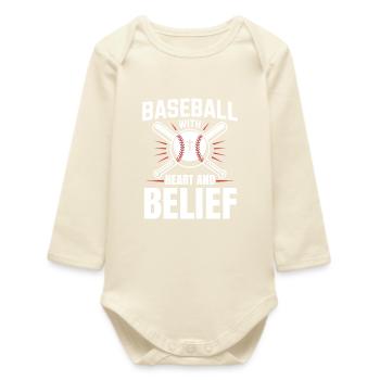 Christlicher Baseballspieler Bibelglaube Jesus Christus - Baby Organic Langarmbody - Natur - Vorne