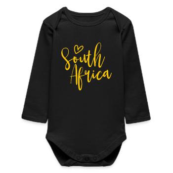 South Africa Heart Women's Love South Africa - Baby Organic Long-Sleeved Bodysuit - black - Front