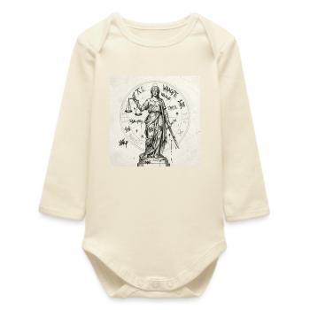 Signe du zodiaque Balance - Body bébé manches longues biologique - écru doux - Devant