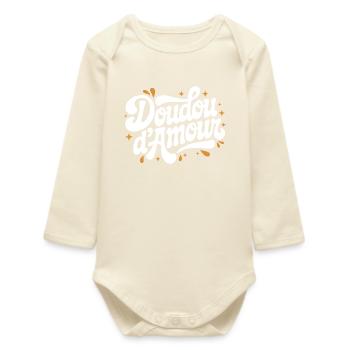 Doudou d’Amour - Body bébé manches longues biologique - écru doux - Devant