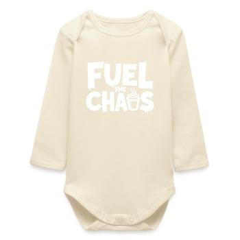 Alimentez le chaos Coffee Dicton pour les rebelles - Body bébé manches longues biologique - écru doux - Devant