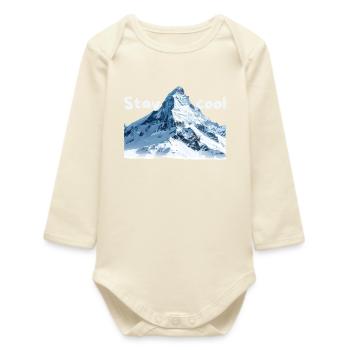 Mountain Scenery Stay Cool - Baby Organic Long-Sleeved Bodysuit - soft Ecru - Front