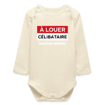 célibataire - Body bébé manches longues biologique - écru doux - Devant