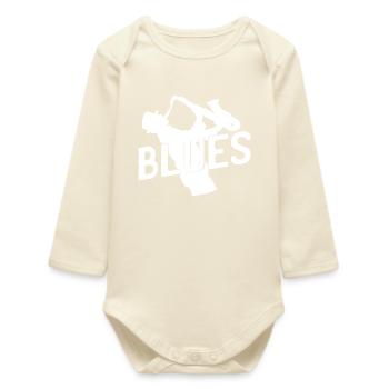 Saxophonist mit Blues – Cooles Saxophon Design für - Baby Organic Langarmbody - Natur - Vorne
