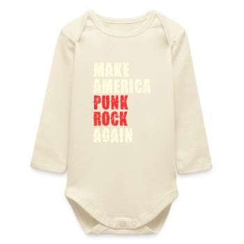 Punk Rock Revival Typo Print - Baby Organic Long-Sleeved Bodysuit - soft Ecru - Front