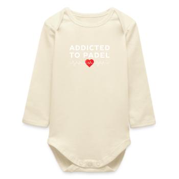 Accro au Padel Heartbeat Sport Déclaration - Body bébé manches longues biologique - écru doux - Devant