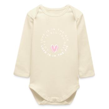 Liebe liegt in der Luft Kreisherz - Baby Organic Langarmbody - Natur - Vorne