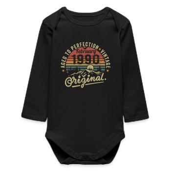 February 1990 - Baby Organic Long-Sleeved Bodysuit - black - Front