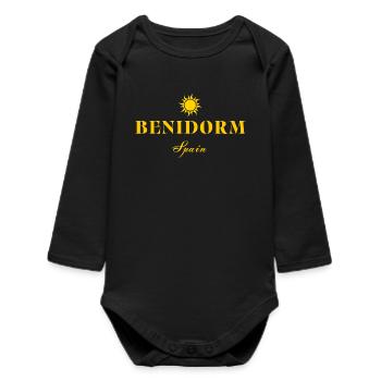 Benidorm Sun Retro-Logo - Baby Organic Langarmbody - Schwarz - Vorne