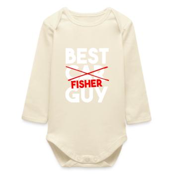 Bester Fisher Guy lustiger Angel-Slogan - Baby Organic Langarmbody - Natur - Vorne