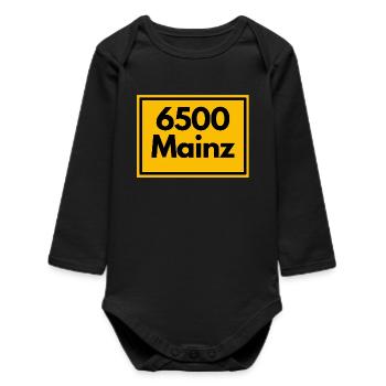 ANCIEN CODE POSTAL RETRO 6500 MAINZ MEEENZ - Body bébé manches longues biologique - noir - Devant