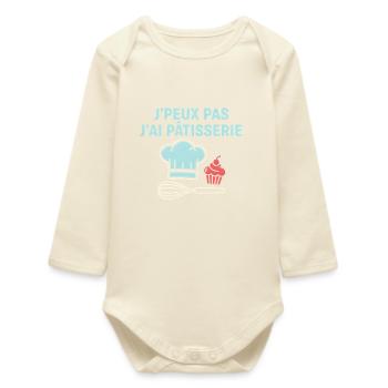 I can't I pastry - Baby Organic Long-Sleeved Bodysuit - soft Ecru - Front