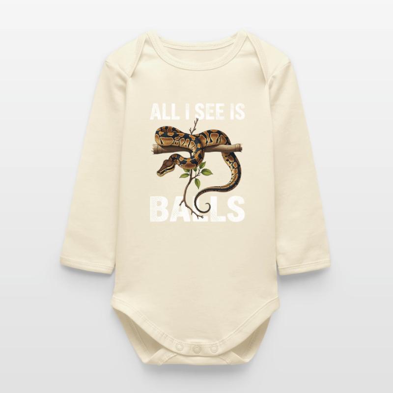 King Python Snakes Lover Terrarium Python Baby Organic Long-Sleeved Bodysuit