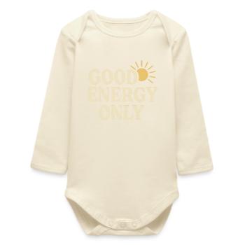 Positive solar energy - Baby Organic Long-Sleeved Bodysuit - soft Ecru - Front
