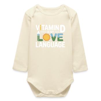 Naturopath Vitamin D Love Language Professional  - Baby Organic Long-Sleeved Bodysuit - soft Ecru - Front