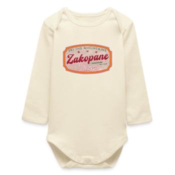 Zakopane Poland Schneeski-Bergabzeichen - Baby Organic Langarmbody - Natur - Vorne