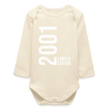 2001 Birthday Decoration Funny 25th Birthday - Baby Organic Long-Sleeved Bodysuit - soft Ecru - Front