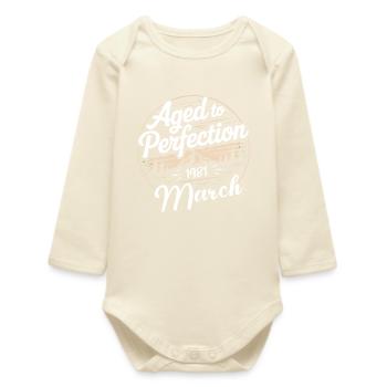 Geburtstagsgeschenk märz 1981 - Baby Organic Langarmbody - Natur - Vorne