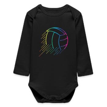 Volleyball Ball - Baby Organic Langarmbody - Schwarz - Vorne